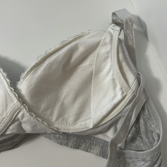 Maternity/Nursing Lave Trim Bra-Gray | Medium - Picture 12 of 15